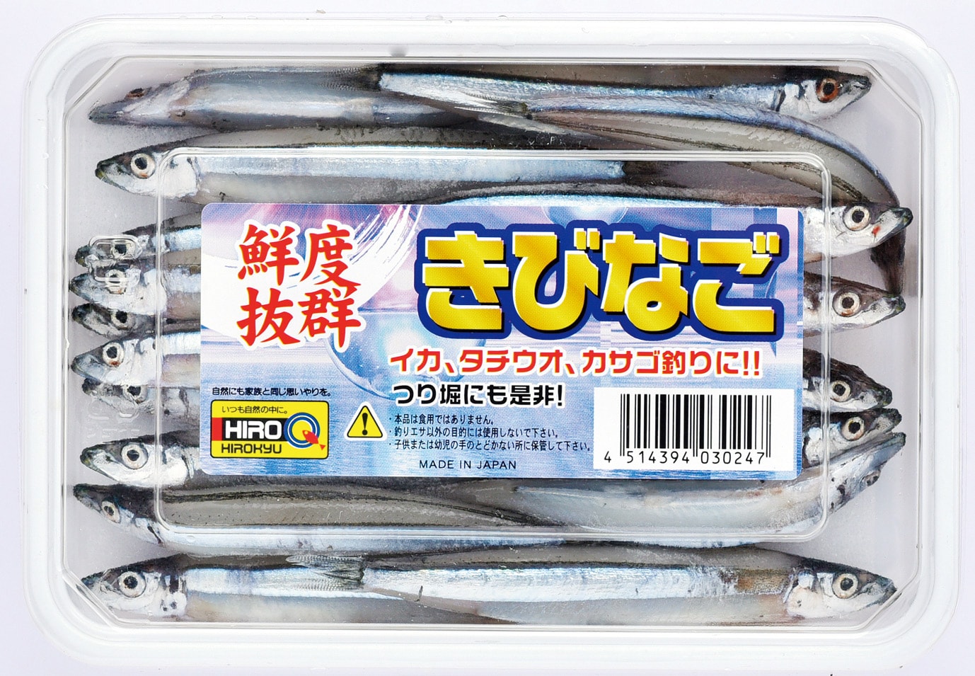 キビナゴは２〜３等分にしてハリに刺す。ボリュームがあるので大物狙いに向く