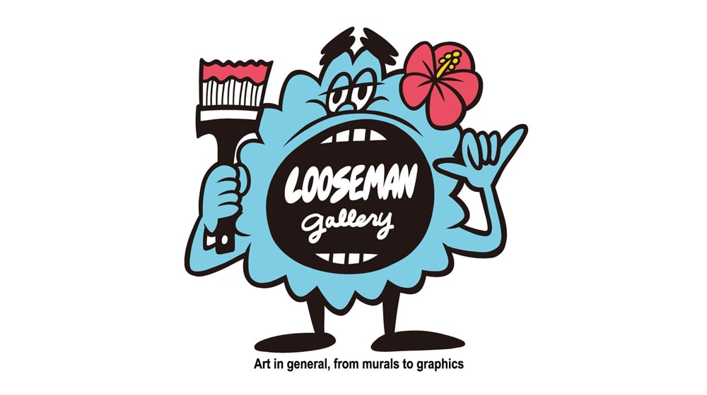 ハワイの雰囲気が漂う『LOOSEMAN gallery』のイラスト。キャラクターの表情も印象的。