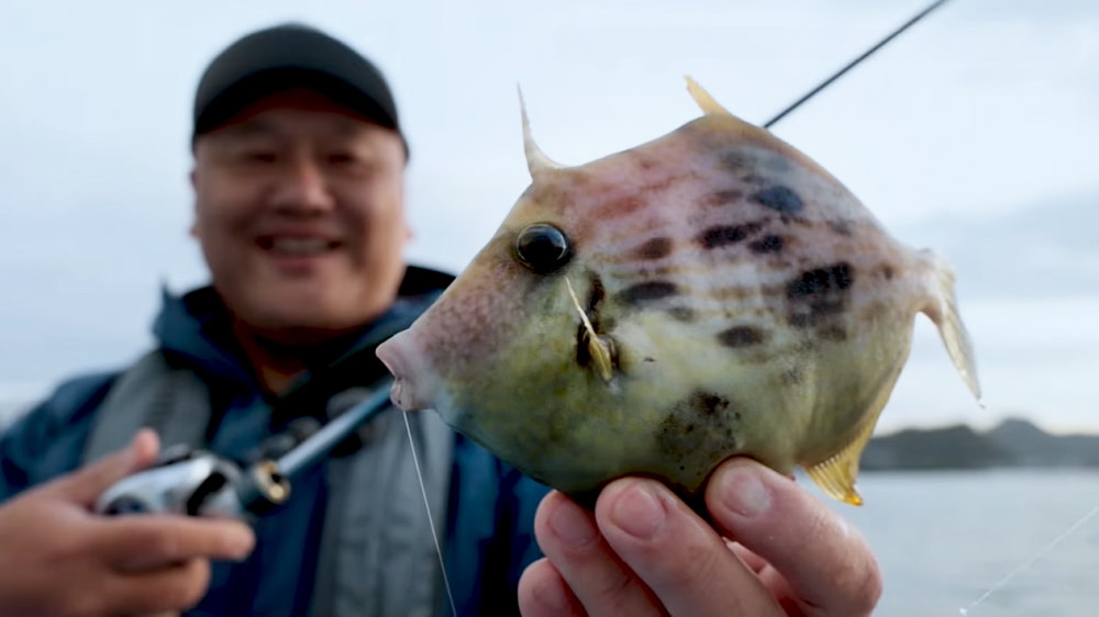 実釣開始早々にヒット。「魚とケンカしない調子」。ファイトへの安心感をこう表現した。