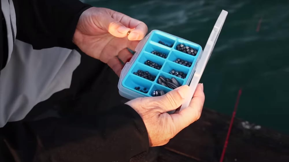 上潮の滑りに対応するためG1のオモリを使用。 上潮の滑りに対応するためG1のオモリを使用。