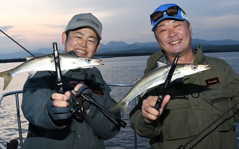 良型のカマスも回遊しており、アジに混じってヒット 良型のカマスも回遊しており、アジに混じってヒット