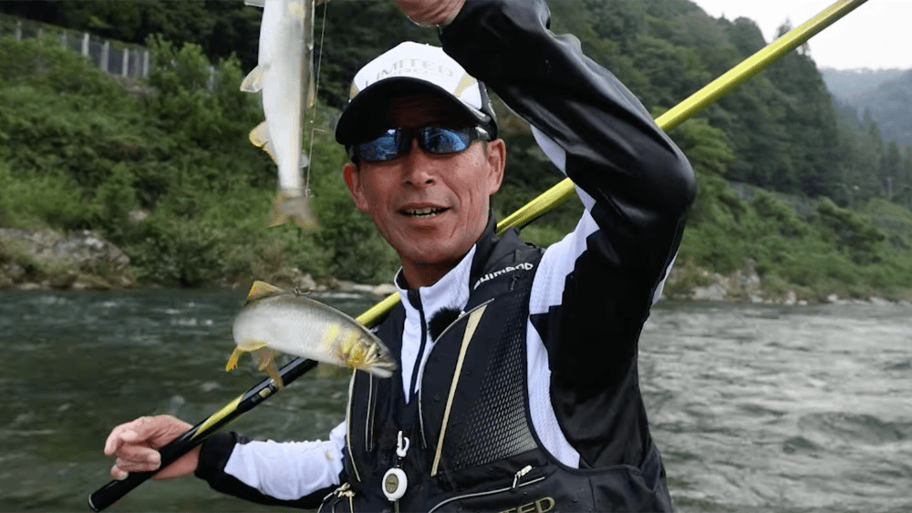 狙い通り、次々と鮎を掛けていく島さん。狙い通り掛けていくことで、満足度は大きい。