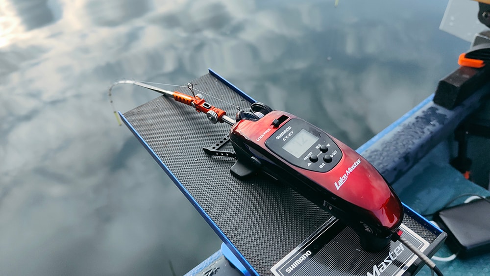 ボート釣りをする上での仕掛けの扱いやすさ、誘いからアタリ、最後のフッキングまでをスムーズにこなせる無難なL（32センチ）。