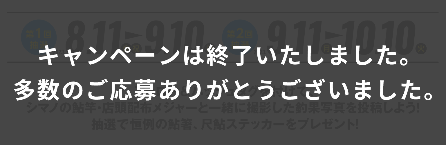 キャンペーンは終了いたしました。 多数のご応募ありがとうございました。